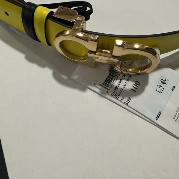 Yellow Ferragamo Gancini Belt